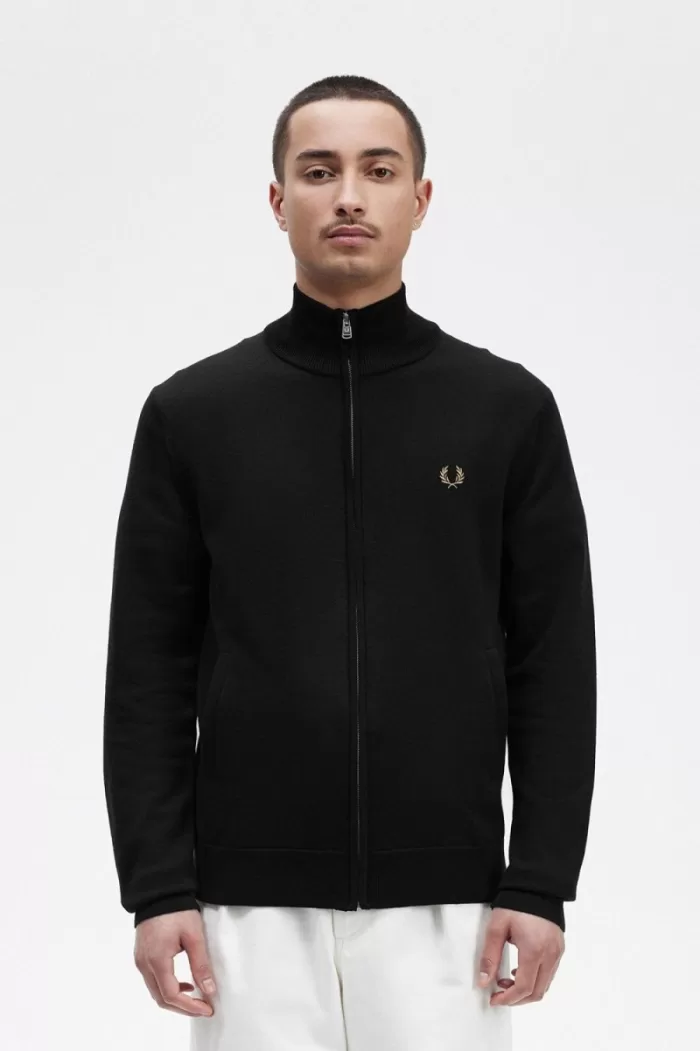 Fred Perry Classic Zip Through Men’s Cardigan Black XROCG4061