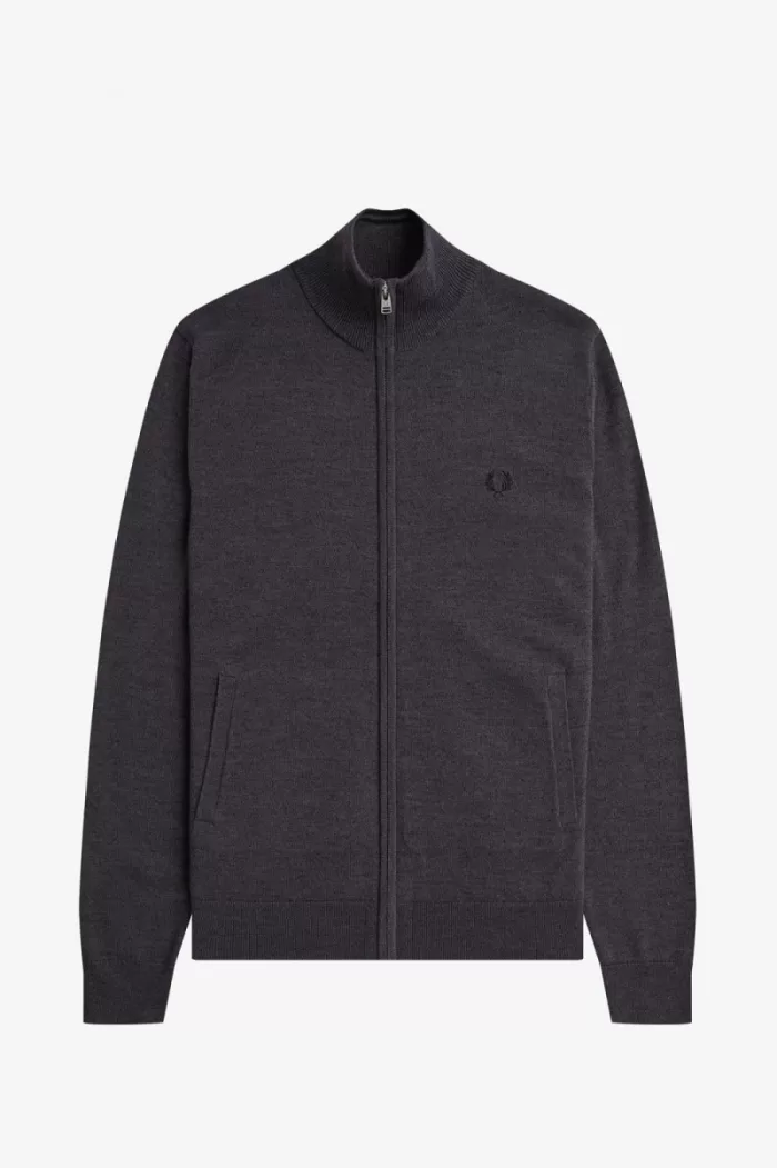 Fred Perry Classic Zip Through Men’s Cardigan Dark Grey Marl HFKWT9063