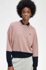 Fred Perry Colour Block Women’s Jumper Dusty Rose Pink VRHJA0495