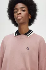 Fred Perry Colour Block Women’s Jumper Dusty Rose Pink VRHJA0495