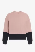 Fred Perry Colour Block Women’s Jumper Dusty Rose Pink VRHJA0495