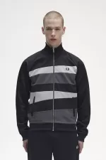 Fred Perry Contrast Panel Men’s Track Jackets Black FUKLT7103