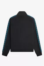 Fred Perry Contrast Tape Men’s Track Jackets Black Cyber Blue BDNSO1607