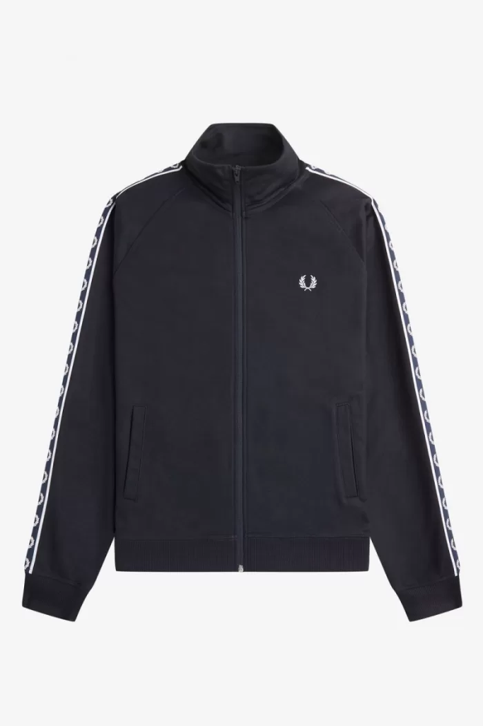 Fred Perry Contrast Tape Men’s Track Jackets Navy Navy EYZSJ5862