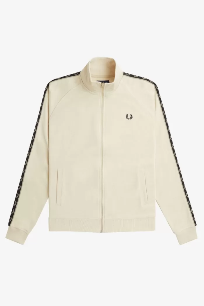 Fred Perry Contrast Tape Men’s Track Jackets Oatmeal Warm Grey IWYRF2508