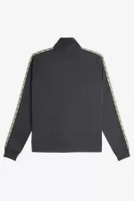 Fred Perry Contrast Tape Men’s Track Jackets Anchor Grey Black MYTAZ6384