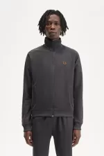 Fred Perry Contrast Tape Men’s Track Jackets Anchor Grey Black MYTAZ6384