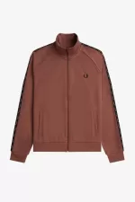 Fred Perry Contrast Tape Men’s Track Jackets Whisky Brown Black EROBY2648