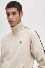 Fred Perry Contrast Tape Men’s Track Jackets Light Mint Black TCSOY8127