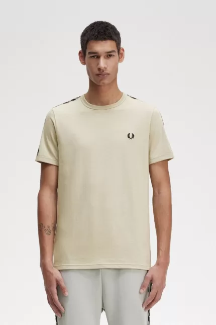 Fred Perry Contrast Tape Ringer Men’s T-Shirt Light Mint Black OBDZG6390