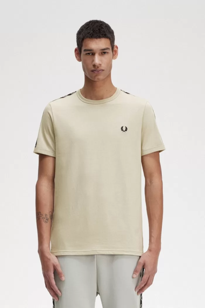 Fred Perry Contrast Tape Ringer Men’s T-Shirt Light Mint Black OBDZG6390