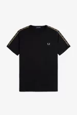 Fred Perry Contrast Tape Ringer Men’s T-Shirt Black Green FCBJX4905