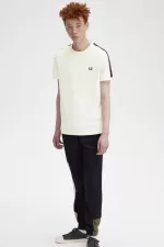 Fred Perry Contrast Tape Ringer Men’s T-Shirt Beige Whisky Brown DPZGL2906