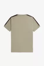 Fred Perry Contrast Tape Ringer Men’s T-Shirt Warm Grey Dark Red IJOAT5847