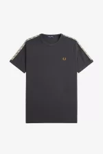 Fred Perry Contrast Tape Ringer Men’s T-Shirt Anchor Grey Black PDZEF6392