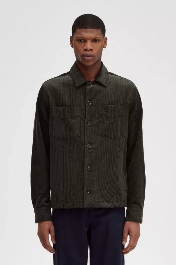 Fred Perry Cord Men’s Shirt Field Green UZNFW8130