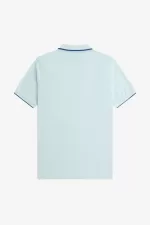 Fred Perry Crepe Pique Zip Neck Men’s Polo Shirt Light Aqua PCQBX9503