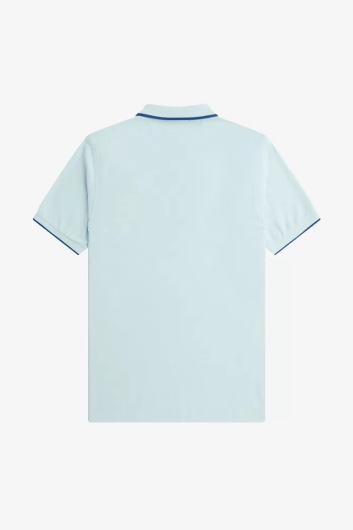 Fred Perry Crepe Pique Zip Neck Men’s Polo Shirt Light Aqua PCQBX9503