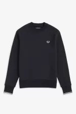 Fred Perry Crew Neck Men’s Sweatshirts Black SCZFQ5493