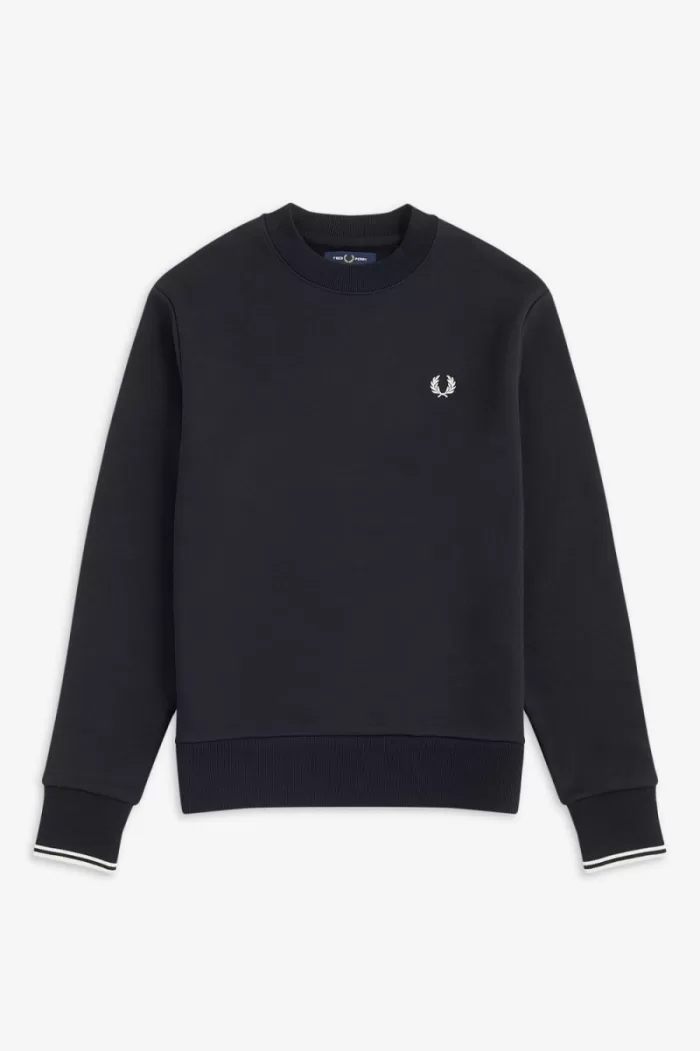 Fred Perry Crew Neck Men’s Sweatshirts Black SCZFQ5493