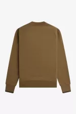 Fred Perry Crew Neck Men’s Sweatshirts Brown Burnt Tobacco MDXFI9186