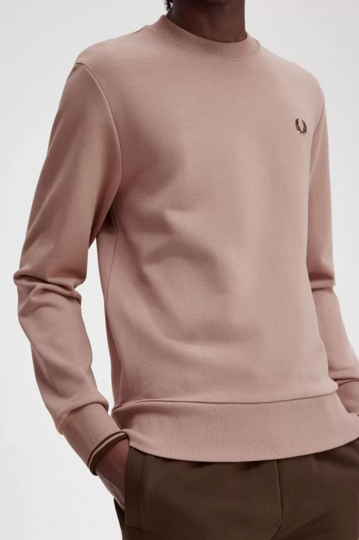 Fred Perry Crew Neck Men’s Sweatshirts Dark Pink PBGNV7602