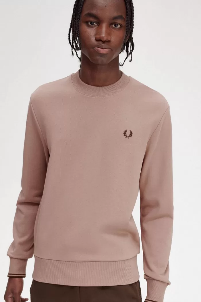 Fred Perry Crew Neck Men’s Sweatshirts Dark Pink PBGNV7602