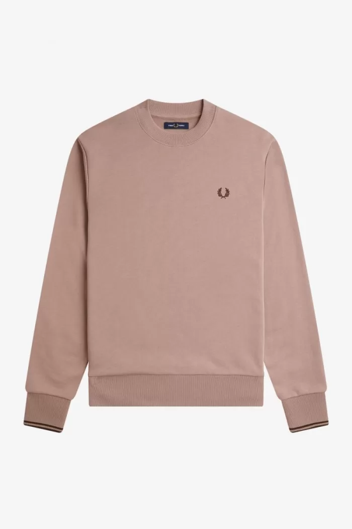 Fred Perry Crew Neck Men’s Sweatshirts Dark Pink PBGNV7602