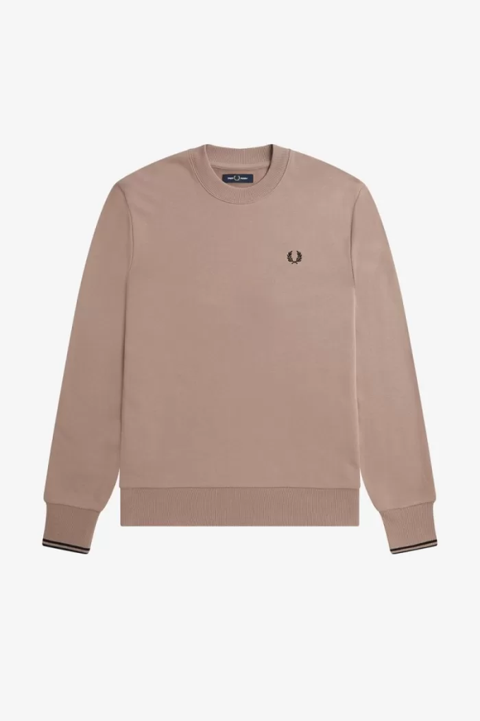 Fred Perry Crew Neck Men’s Sweatshirts Dark Pink Black RWOAM5198