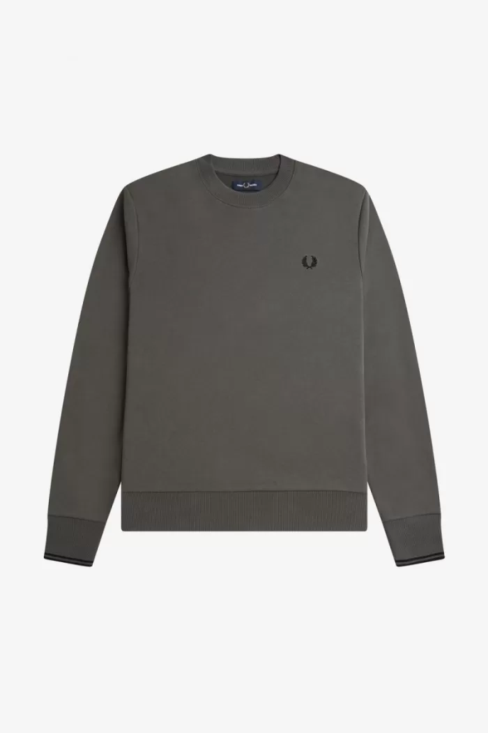 Fred Perry Crew Neck Men’s Sweatshirts Field Green HPRTN2867