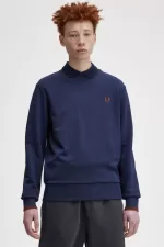 Fred Perry Crew Neck Men’s Sweatshirts French Navy Whisky Brown YJOUR5793