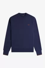 Fred Perry Crew Neck Men’s Sweatshirts French Navy Whisky Brown YJOUR5793