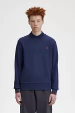 Fred Perry Crew Neck Men’s Sweatshirts French Navy Whisky Brown YJOUR5793