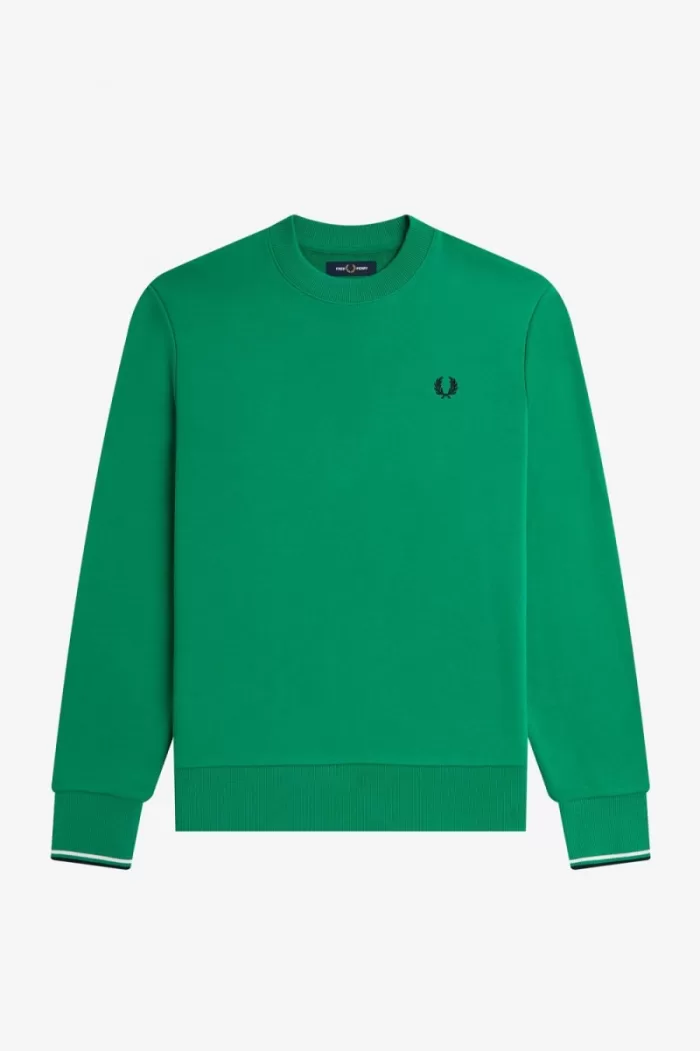 Fred Perry Crew Neck Men’s Sweatshirts Green XVAPS2781