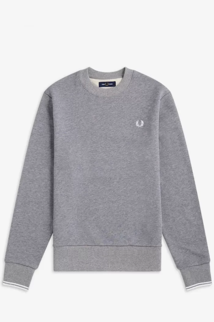 Fred Perry Crew Neck Men’s Sweatshirts Grey SDJZX2618