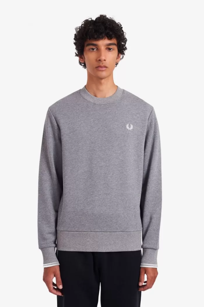 Fred Perry Crew Neck Men’s Sweatshirts Grey SDJZX2618