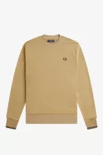 Fred Perry Crew Neck Men’s Sweatshirts Green Black QHGUL9043