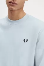 Fred Perry Crew Neck Men’s Sweatshirts Light Aqua BRTEU9560