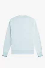 Fred Perry Crew Neck Men’s Sweatshirts Light Aqua Midnight Blue EANKS3859