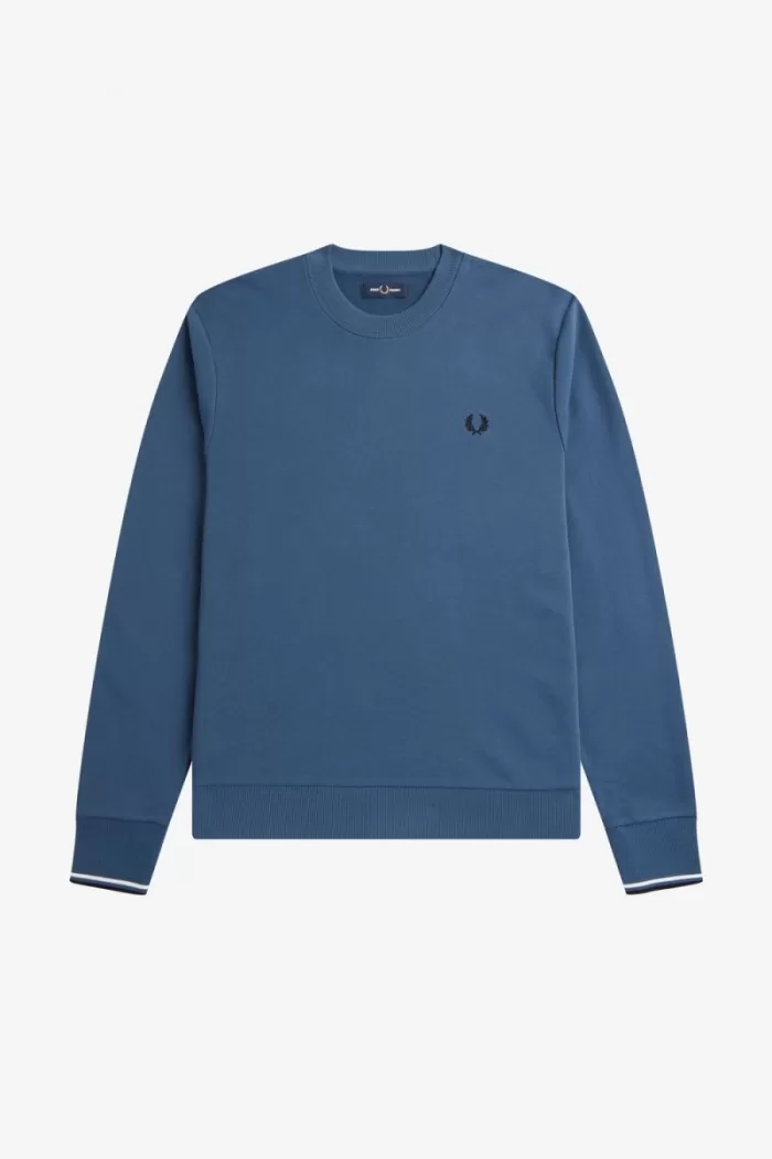 Fred Perry Crew Neck Men’s Sweatshirts Midnight Blue MOHYB3084