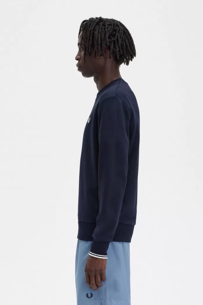 Fred Perry Crew Neck Men’s Sweatshirts Navy NXGDY1497