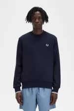 Fred Perry Crew Neck Men’s Sweatshirts Navy NXGDY1497