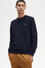 Fred Perry Crew Neck Men’s Sweatshirts Navy Dark Coffee ZLVRI0358