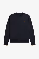 Fred Perry Crew Neck Men’s Sweatshirts Navy Dark Coffee ZLVRI0358