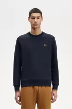 Fred Perry Crew Neck Men’s Sweatshirts Navy Dark Coffee ZLVRI0358