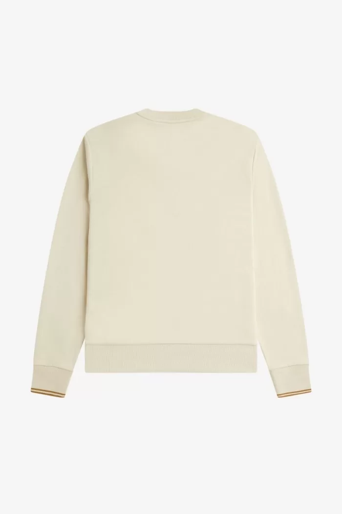 Fred Perry Crew Neck Men’s Sweatshirts Oatmeal JDWQS8057