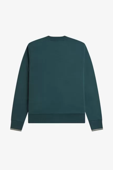 Fred Perry Crew Neck Men’s Sweatshirts Petrol Blue GJZDA4710