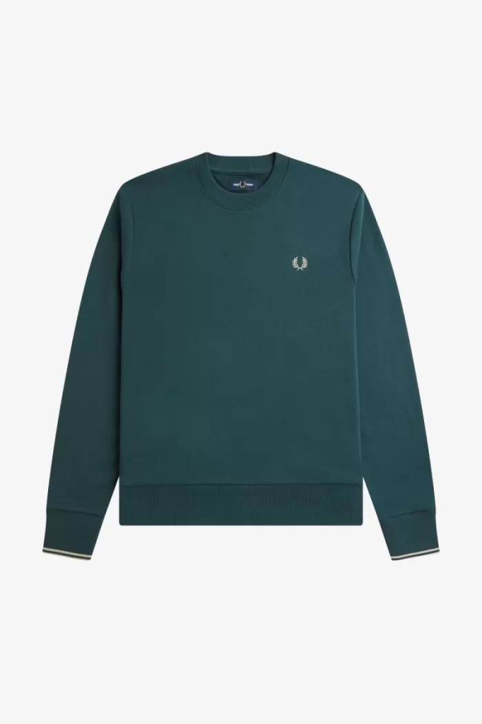 Fred Perry Crew Neck Men’s Sweatshirts Petrol Blue GJZDA4710