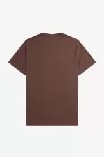 Fred Perry Crew Neck Men’s T-Shirt Dark Red Warm Grey KZNVD1037