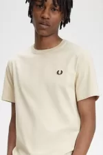 Fred Perry Crew Neck Men’s T-Shirt Oatmeal Black UPGDQ5470